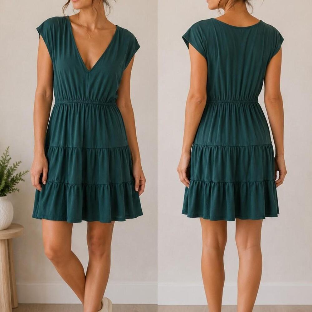 Urban outfitters green tiered dress